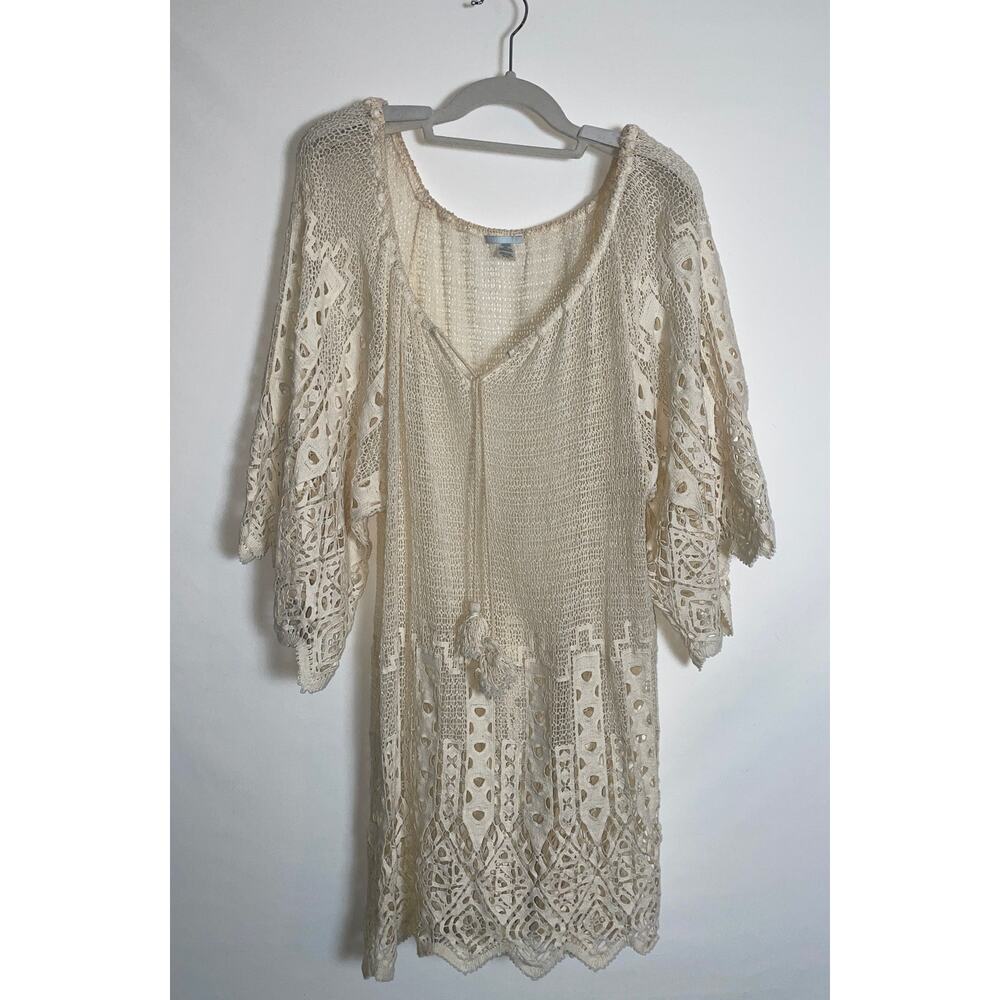 Eberjey Crochet Coverup OR Beautiful Crocheted Dress - Size M/L - 100% Cotton